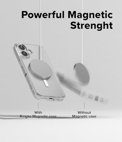 Ringke for iPhone 16 Plus Case [Fusion Magnetic Matte Clear] | Compatible with MagSafe, Oil & Dirt Resistant, Anti-Fingerprint Technology Prevents Oily Smudges, Feels Velvety Soft - size: iPhone 16 Plus