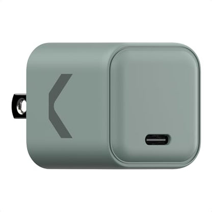 CLEMM Core USB-C Charger Block Power Adapter for iPhone 17/16/15/14/13/12/11/X, Galaxy S24 Ultra/S23 35W Max Output Fast Charging, Foldable, GaN, PPS, 3.0, 1 Port, Compact Sleek Design, Gray