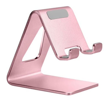 Aoviho Cell Phone Stand for Desk, Aluminum Phone Holder,Pink - color: Pink