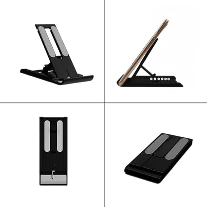 Foldable Phone Stand for Desk | Six Position Adjustable Folding Bracket for Cell Phone | Black Cellphone Holder for Desk & Smartphone Stand | Cellphone & Accessories for Men & Women - style: J