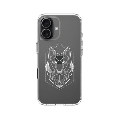 RhinoShield Clear Phone Case for iPhone 17 | Anti-Yellowing, Transparent, High Clarity, Shockproof, Military Grade Drop Protection - color: Geometric Wolf, size: iPhone 17
