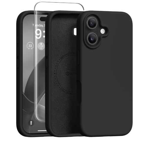 GONEZ Magnetic for iPhone 16 Case, Silicone Cover Black - color: Black, size: Iphone 16
