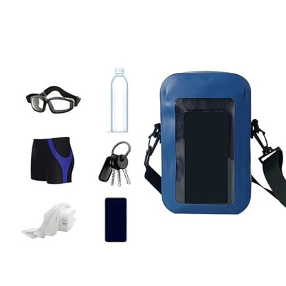 Waterproof Phone Pouches for Outdoor Activities Touch Screens Phones Dry Bag with Adjustable Strap for Most Smartphones - color: Black