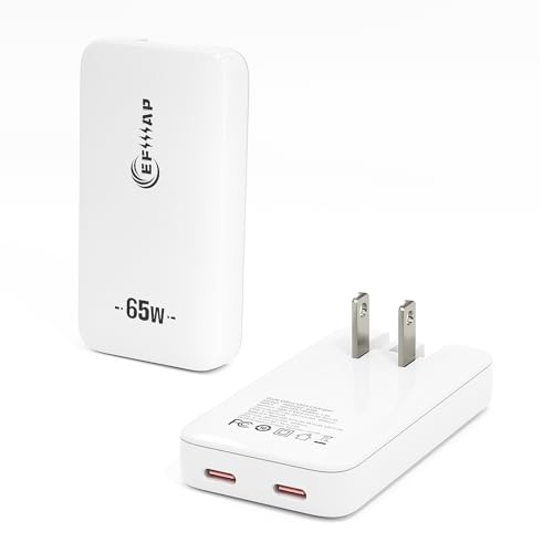 65W Slim USB C Wall Charger, Compact USBC Charger Block with Dual Port - color: White-1PC