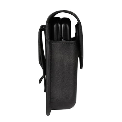 Cellphone Waist Bag with Card Holder Compatible with Samsung Galaxy Z Flip 6/Z Flip 5/Z Flip 4/Z Flip 3/Z Flip 4G 5G, Mens Leather Holster Case with Belt Clip Carrying Case Waist Bag for Cellphone - color: Black