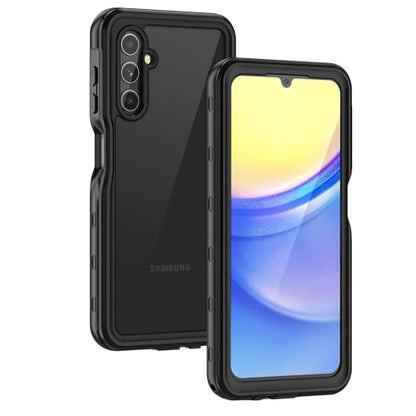 Lanhiem for Samsung Galaxy A15 5G Phone Case, IP68 Waterproof Dustproof Cover with Screen Protector, Heavy Duty Full Body Protective Case for Samsung Galaxy A15 5G, Black/Clear - color: Black