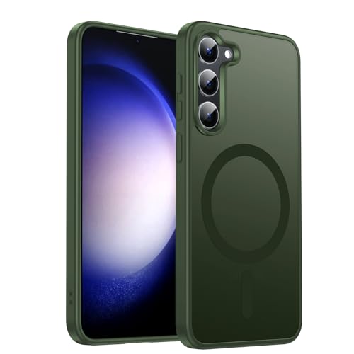 LeYi for S23+/S23 Plus Phone Case: MagSafe Fit & Matte Translucent Slim | Samsung S23 Plus Case Full Body Shockproof Sleek Soft-Touch Funda para S23+ S23Plus Unlocked para Girl Boy Android, Green - color: Green, size: Galaxy S23 Plus (6.6 Inch)