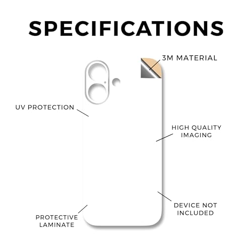 Glossy Glitter Phone Skin Compatible with Apple iPhone 17 - Solid White - Premium 3M Vinyl Protective Wrap Decal Cover - Easy to Apply | Crafted in The USA by MightySkins - color: Solid White, size: iPhone 17 (Back Wrap), style: Glossy Glitter Finish