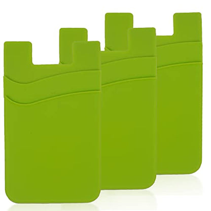 3 Pack Green Adhesive Phone Wallet Stick on Card Holder for Phone Case - color: Green
