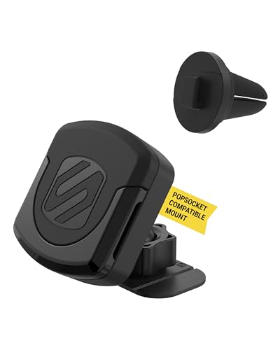 Scosche MMPDVM-SP MagicMount Pop Magnetic Car Dashboard Cell Phone Holder and Vent Mount for Collapsible Phone Grip/Socket, Universal Phone Stand 360° Rotating Head for iPhone and Android Smartphones - style: Dash / Vent