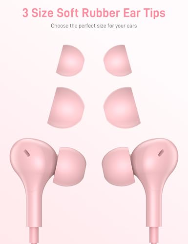 iMangoo for Apple MFi-Certified Soft Headphones for Lightning Wired Earbuds - color: Pink
