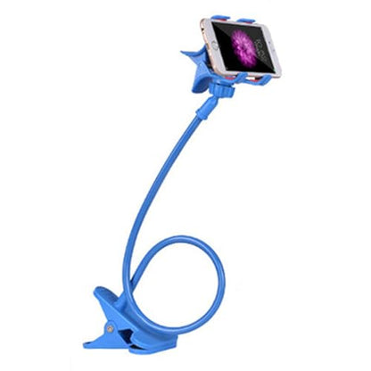 Gooseneck Cell Phone Holder - Flexible Adjustable Clamp for Desk, 360° Long Arm Mobile Phone Stand with Clip for Headboard & Bedside, Phone Stand Lazy Bracket Mount Clamp for Lazy Use in Bed (Blue) - color: Blue