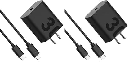 Motorola TurboPower 30 Charger with 1m USB-C to USB-C Cable for Moto G 2025/2026, Moto G Power 2024/2025/2026, G Stylus 5G 2024, Motorola Razr+ 2023/2024, Razr 2023/2024/2025 (Pack of 2) - size: 30W (Pack of 2)