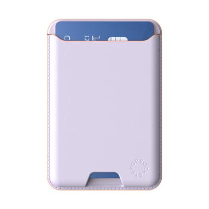 PopSockets Softgoods Phone Wallet and Adapter Ring for MagSafe, Phone Card Holder, Wireless Charging Compatible, Wallet Compatible with MagSafe® - Lavender - color: Pale Lavendar, style: Without Grip