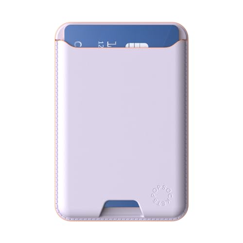 PopSockets Softgoods Phone Wallet and Adapter Ring for MagSafe, Phone Card Holder, Wireless Charging Compatible, Wallet Compatible with MagSafe® - Lavender - color: Pale Lavendar, style: Without Grip