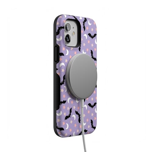 Casely iPhone 12 Mini Case | Midnight Flight | Celestial Bats | Bold Protective Design | MagSafe Compatible Design - color: Midnight Flight | Celestial Bats, size: Iphone 12 Mini