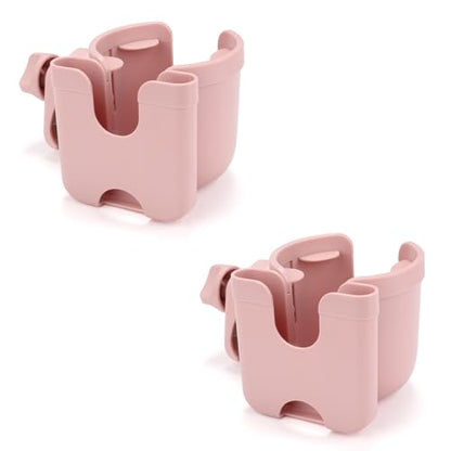 Accmor Stroller Cup Holder with Phone Holder, Bike Cup Holder, Universal Cup Holder for Uppababy Nuna Strollers, 2-in-1 Drinks Holder for Walker, Wheelchair, Scooter - color: All Light Pink & All Light Pink