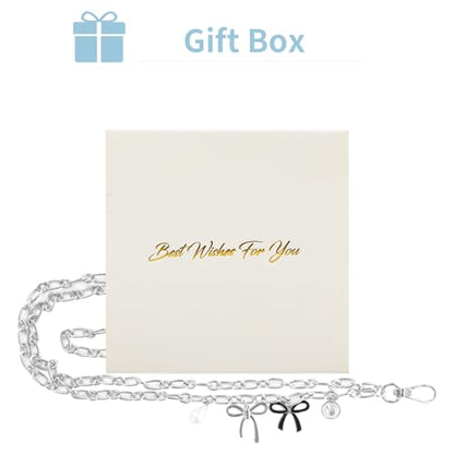 Phone Charm Detachable Metal Cellphone Wrist Strap for Women Girls, Cell Phone Lanyard - color: Long-silver
