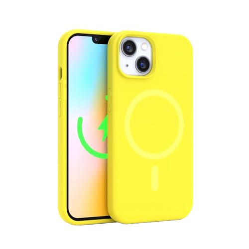 FELONY CASE for iPhone 15 Plus Neon Yellow MagSafe Liquid Silicone Case | Built-in magnetic ring aligns securely with MagSafe chargers, wallets, mounts and compatible accessories. - color: Neon Yellow, size: iPhone 15 Plus w MagSafe