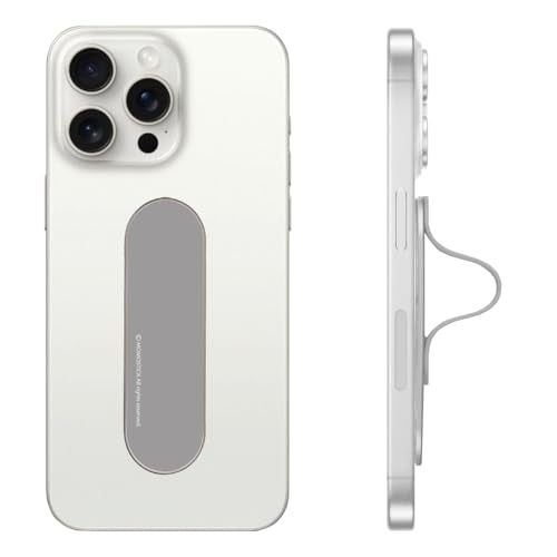Momostick Premium Flatstick Collection, Slim Phone Grip and Stand, Adjustable Finger Loop Holder for All Smartphones, Universal and Pocket-Friendly Selfie Stand - color: Classic Gray
