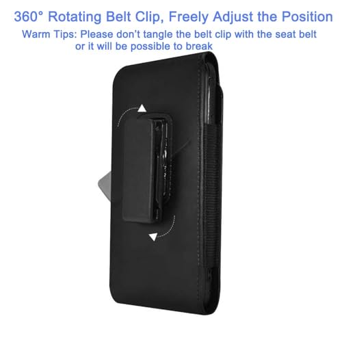 Phone Holster for iPhone 17 16 Pro Max, Samsung S26 Ultra S25 Ultra A17 A16 | Swivel Belt Clip Case for Galaxy A07 A06 A37 A26 A14 A13, Moto G 5G / G Play 2024, PU Leather Cell Phone Belt Pouch Holder