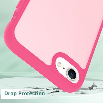 TENOC Phone Case Compatible with iPhone SE (2nd 2020 and 3rd 2022 Generation) & iPhone 7 & iPhone 8, Hot Pink Case Translucent Protective Bumper Matte Hard Back Cover for 4.7 Inch - color: Hot Pink, size: iPhone 7/8/SE