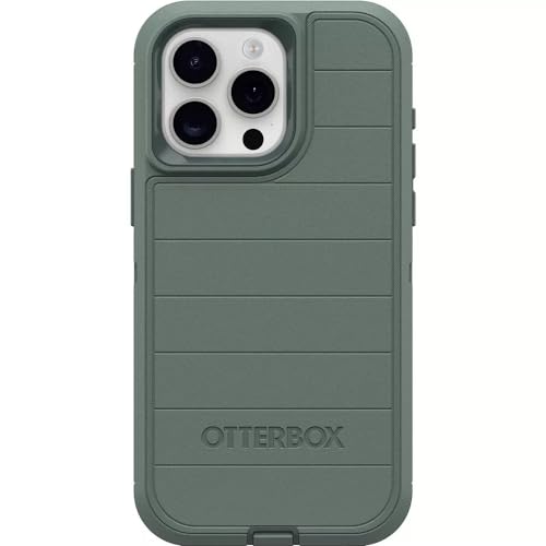 OtterBox iPhone 15 Pro Max (Only) - Defender Series Case - Forest Ranger (Green) - Screenless - Rugged & Durable - with Port Protection - Holster Clip Includes - Microbial Defense Protection - color: Forest Ranger (Green)