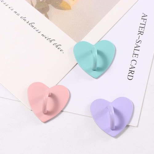 2Pcs Metal Phone Ring Holder, Rotating Adhesive Grip for DIY Keychains/Phone Stand, Heart-Shaped Anti-Slip Finger Strap Mobile Accessories