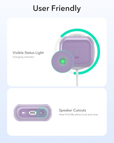 ESR for AirPods 5/4 Case (2026/2024), Compatible with MagSafe, Purple - color: Purple, size: AirPods 5&4 Case