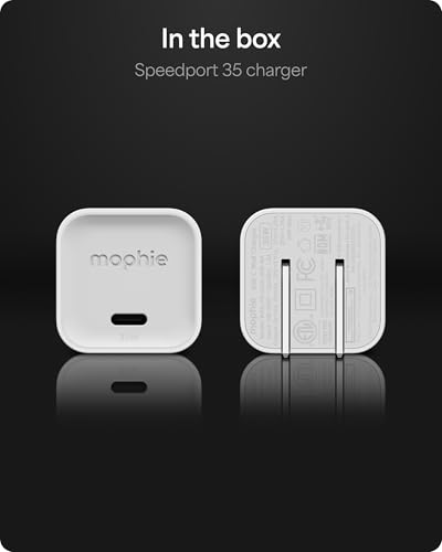 Mophie Speedport 35 GAN USB-C Charger Block - 35W Fast Wall Charger, 1× USB‑C PD Port, Compact Foldable Prongs, Made with Recycled Materials, for Smartphones, Tablets, Headphones - style: 35W