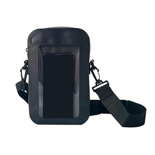 Waterproof Phone Pouches for Outdoor Activities Touch Screens Phones Dry Bag with Adjustable Strap for Most Smartphones - color: Black
