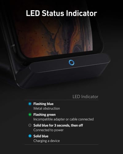 Anker 313 Qi-Certified 10W Max Wireless Charger Stand - color: White, size: 1pack