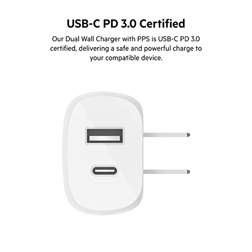 Belkin 37W USB C and USB A Charger Block, PPS Fast Charging - style: Dual USB-C & A Port