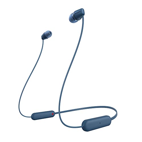 Sony WI-C100 Wireless in-Ear Bluetooth Headphones with Built-in Mic, Blue - color: Blue, size: One Size