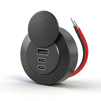 acegoo 72W 3-Port RV USB Outlet, Surface Mount 12V USB Fast Charger Socket - color: 1 Pcs