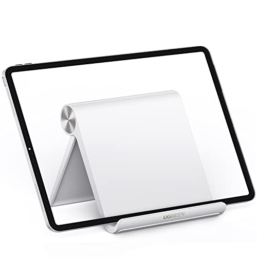 UGREEN Tablet Stand Holder Adjustable Portable Desktop Dock Office Compatible with iPad Pro 11 9.7 10.5 Air Mini 5 4 3 2 iPhone 17 16 15 14 13 12 White - color: White