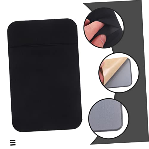 DOITOOL 2pcs Adhesive Phone Card Holders for Back Stretch Fabric Wallet Slim Sticky Pocket for Credit Cards and ID Compatible Smartphones Black