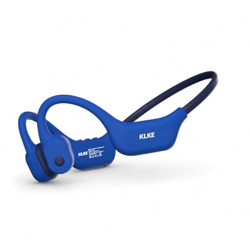 Bone Conduction Headphones for Running with mic and Rear Safety Light - color: KLKE-Blue