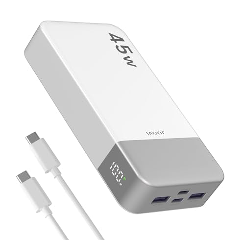 JUOVI Power Bank 45W 20000mAh Portable Charger - color: White