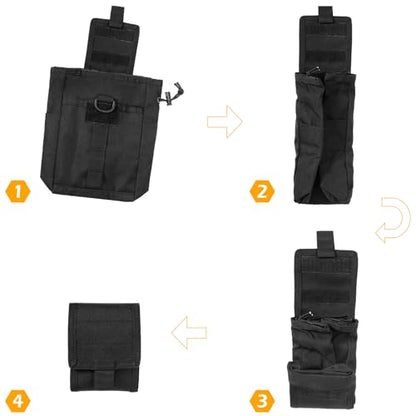 TRIWONDER Tactical Cigarette Pouch Molle Small Military Bag Battery Cigarette Case EDC Utility Card Holder Lighter Slot Mini Cigar Waist Pack - color: 14 Black