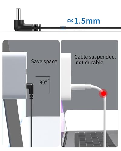 2Pack 90 Degree USB-C Extension Cable Flat 8inch.USB2.0 C Male to Female Adapter, Soft Right Angle USB C to C Cable. Only Compatible with of 66W and Below - color: M/F Right Angle, size: 8 inches