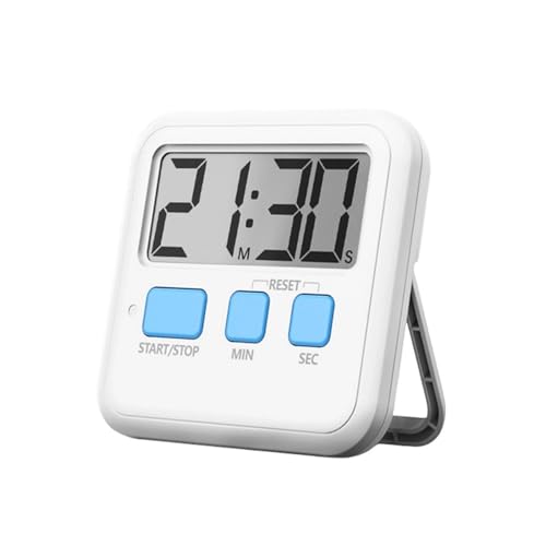 Digital Timer, LCD Display with Adjustable Volume Alarm, Countdown and Countup Modes, Strong Magnet and Foldable Stand, Battery Operated for Kitchen Study Gym and Daily Time Management - color: Blue