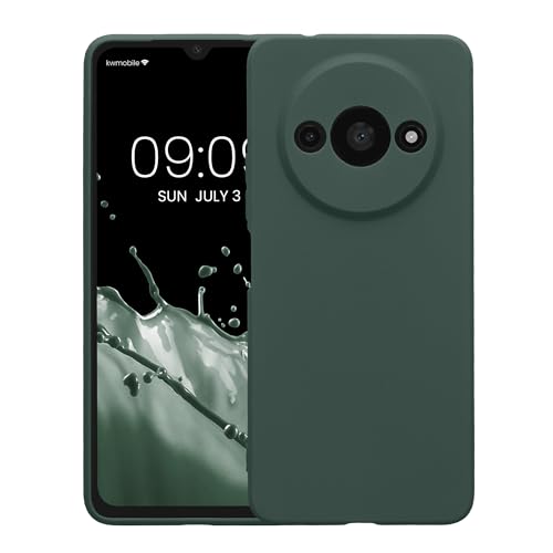 kwmobile Case Compatible with Xiaomi Redmi A3 Case - Protective Slim TPU Phone Cover - Soft Matte Finish - Moss Green - color: moss green