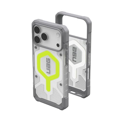 URBAN ARMOR GEAR UAG Designed for iPhone 17 Pro Max Case Pathfinder Clear - Compatible with MagSafe Luminous Glow in The Dark Military Grade Protective Cover, Active Neon - color: Pathfinder Clear - Active Neon