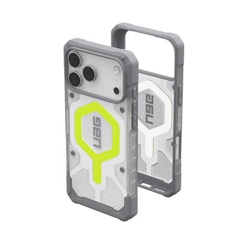 URBAN ARMOR GEAR UAG Designed for iPhone 17 Pro Max Case Pathfinder Clear - Compatible with MagSafe Luminous Glow in The Dark Military Grade Protective Cover, Active Neon - color: Pathfinder Clear - Active Neon