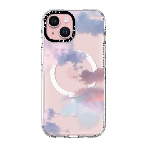 CASETiFY for iPhone 15 Case - Impact Clear Compatible with MagSafe | Not Yellowing | 6.6 ft. 3X Military Grade Drop Protection | Clouds | Clear - color: Clouds, size: Iphone 15 (6.1")