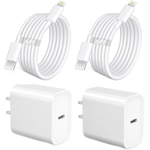 iPhone Fast Charger,Phone 14 13 12 11 Fast Charger USB C Wall Charger 2Pack - color: White 2Pack 6FT