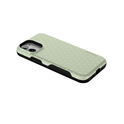 Casely iPhone 12 Mini Case | On the Dot | Green Polka Dot | Bold Protective Design | Compatible with MagSafe - color: On the Dot | Green Polka Dot, size: Iphone 12 Mini