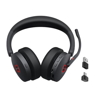 Yealink BH74 UC Bluetooth Headset with Mic for Work, AI Hybrid ANC, USB C/A - color: BH74 UC, style: BH74(Headset only)