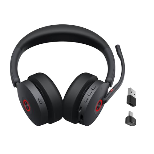 Yealink BH74 UC Bluetooth Headset with Mic for Work, AI Hybrid ANC, USB C/A - color: BH74 UC, style: BH74(Headset only)